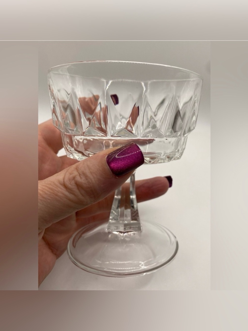 Arcoroc Prestige de France Artic Champagne Sherbet Crystal Glasses